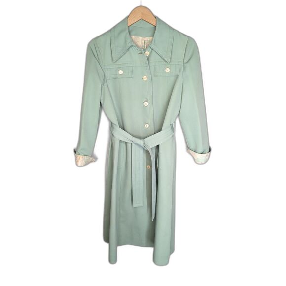 Vintage 70s Puget Sounder Green All Weather Coat by Item House - Picture 1 of 16